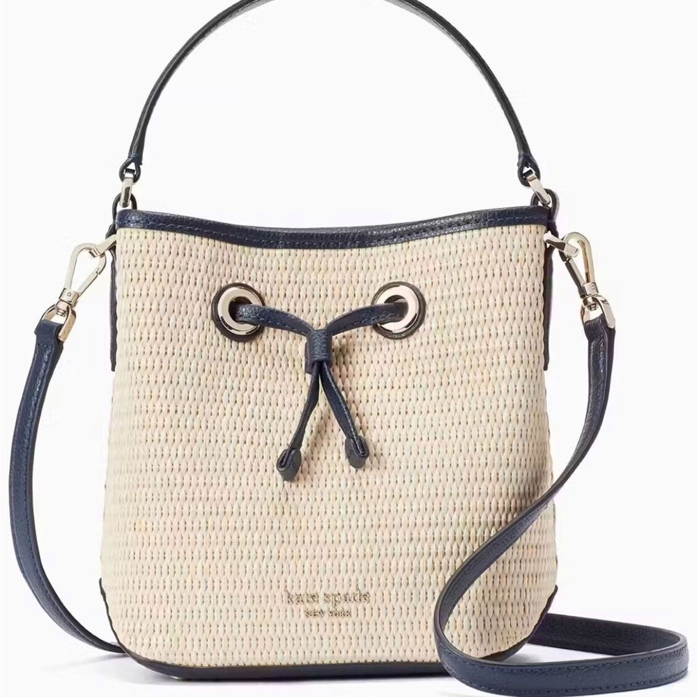 Kate Spade New York Eva Straw Small Bucket Shoulder / Crossbody